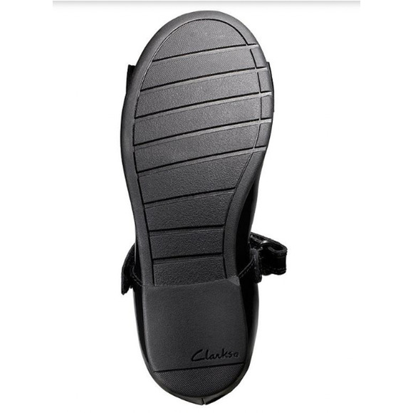 GIRLS CLARKS SCALA TAP K HOOK AND LOOP LOW HEEL LEATHER SMART SCHOOL SHOES - Picture 2 of 5